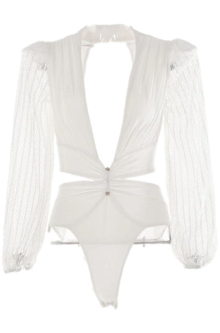 Butterfly Long Sleeve Cutout Bodysuit