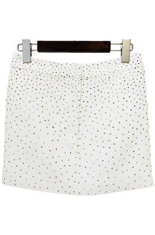 Alexies Embellished Mini Skirt in White