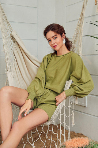 cozy green loungewear set