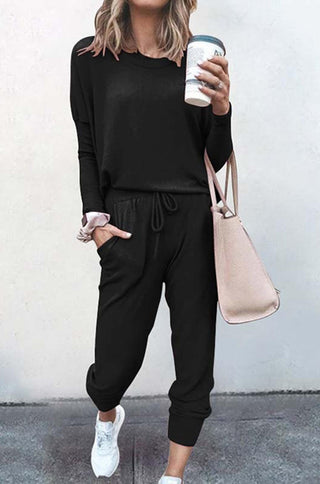 crewneck jogger relaxed leslie long sleeve lounge set