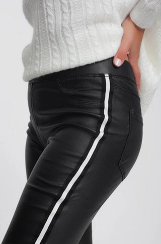 High waisted faux leather legging