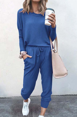 crewneck jogger relaxed leslie long sleeve lounge set