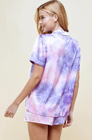 Tie Dye Satin PJ Set