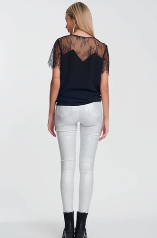 Silver White Skinny Jeans