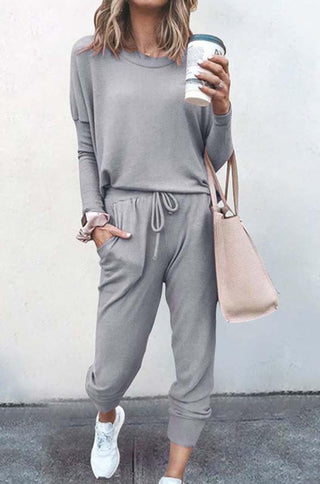 crewneck jogger relaxed leslie long sleeve lounge set