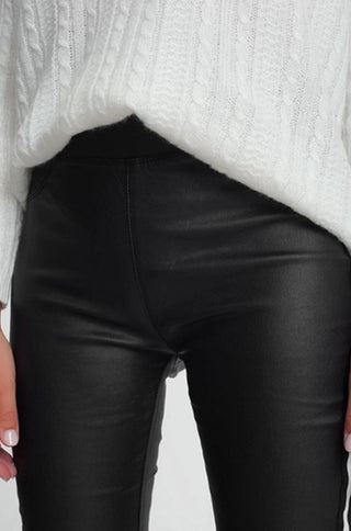 High waisted faux leather legging