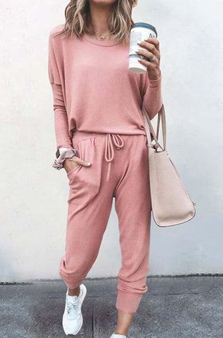 crewneck jogger relaxed leslie long sleeve lounge set