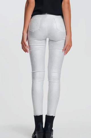 Silver White Skinny Jeans