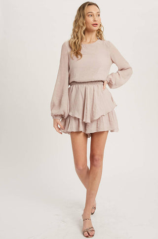 Tiered Flounced Solid Romper