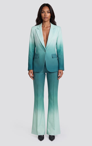 Adele Blazer Pants Set in Green Ombre