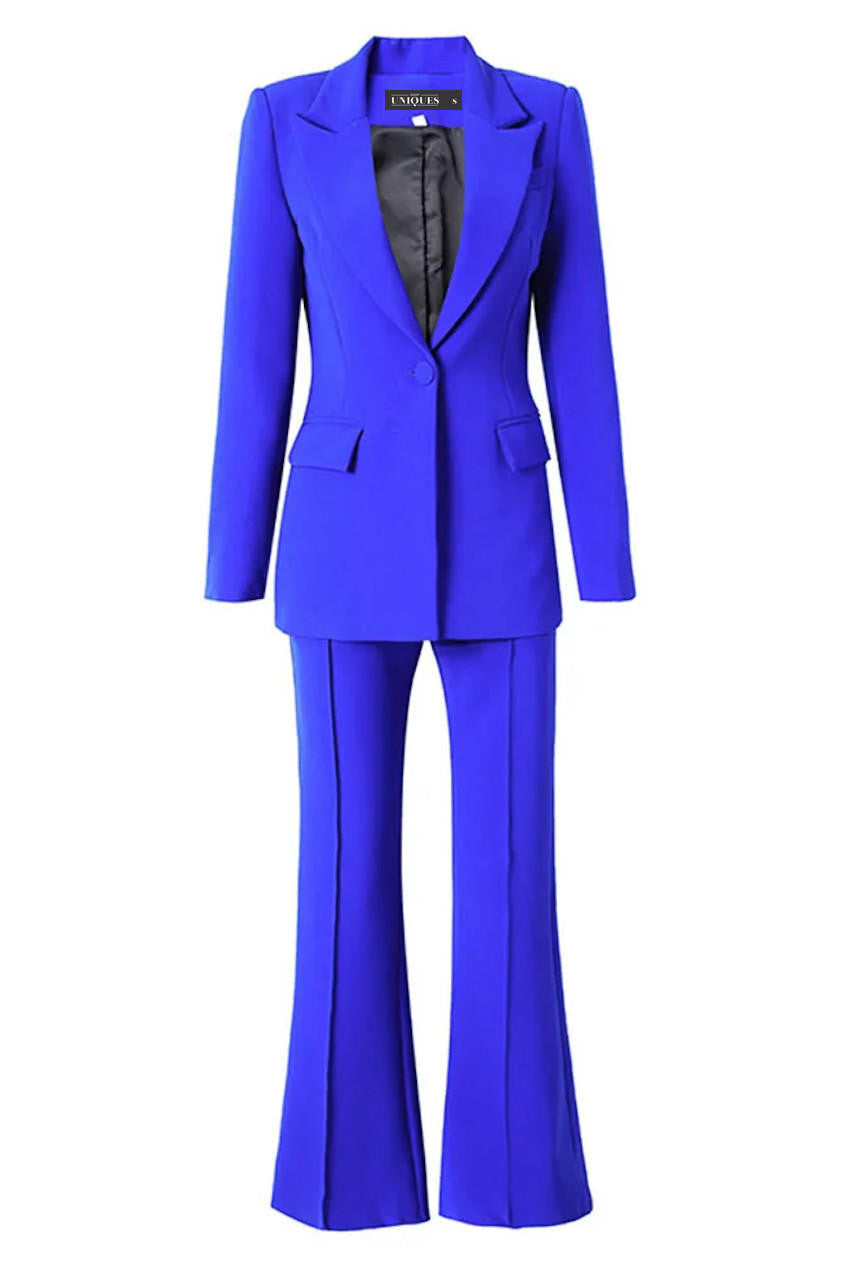Adele Blazer Pants Set in Royal Blue Royal Blue / S/US 2 Adele Blazer Pants Set in Royal Blue Royal Blue / S/US 2