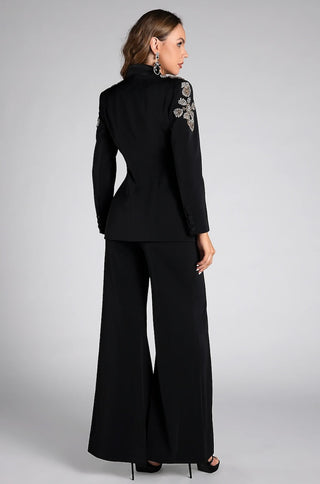 Alexa Embellished Tuxedo & Slit Pants Set