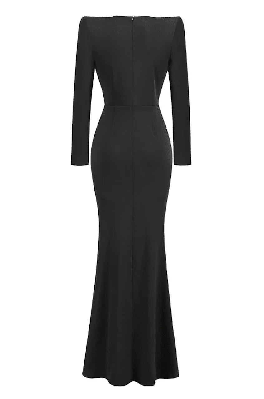 Alexandra Plunging Neckline Long Sleeve Maxi Dress shopUNIQUES.com Alexandra Plunging Neckline Long Sleeve Maxi Dress shopUNIQUES.com