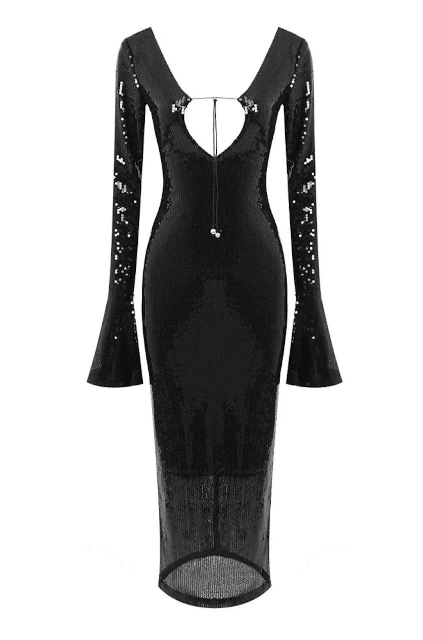 Alice Long Sleeve Sequin Maxi Dress Black / L Alice Long Sleeve Sequin Maxi Dress Black / L