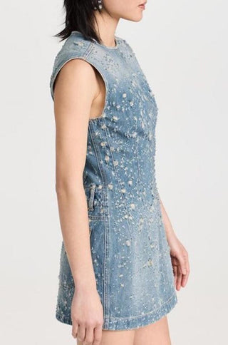 Anahit Distressed Denim Minidress