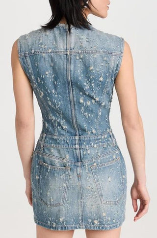 Anahit Distressed Denim Minidress