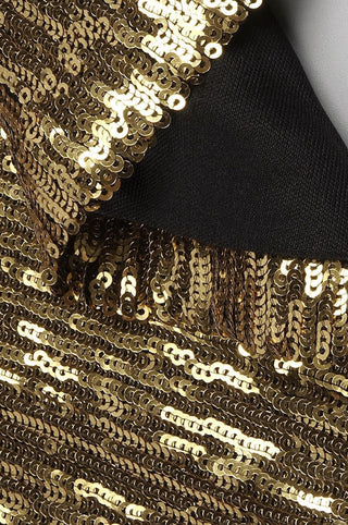 Angela Gold Sequin Strapless Dress