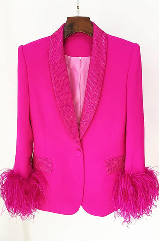 Anita Feather Sleeve Long Blazer