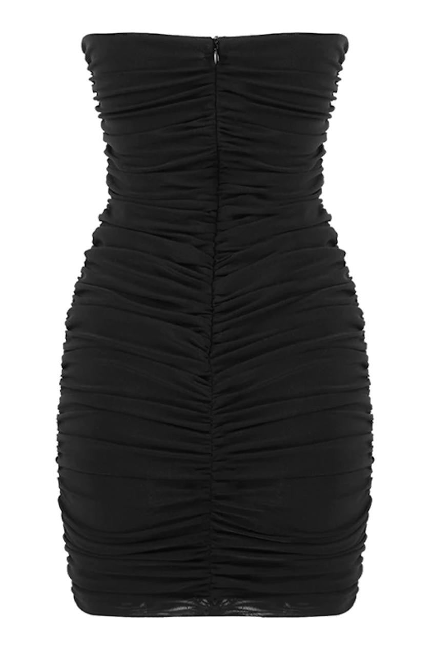 Black Cutout Bustier Mini Dress Black / L Black Cutout Bustier Mini Dress Black / L
