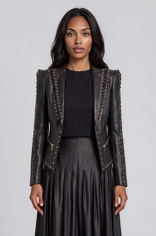 Bonika Laced Leather Blazer