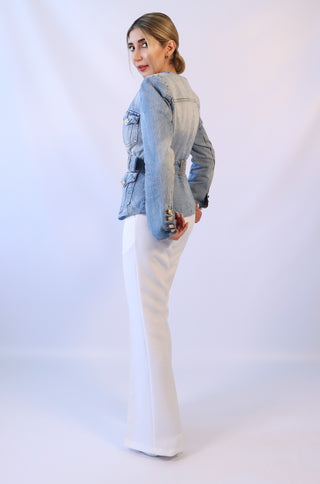 Nova Belted Denim Blazer