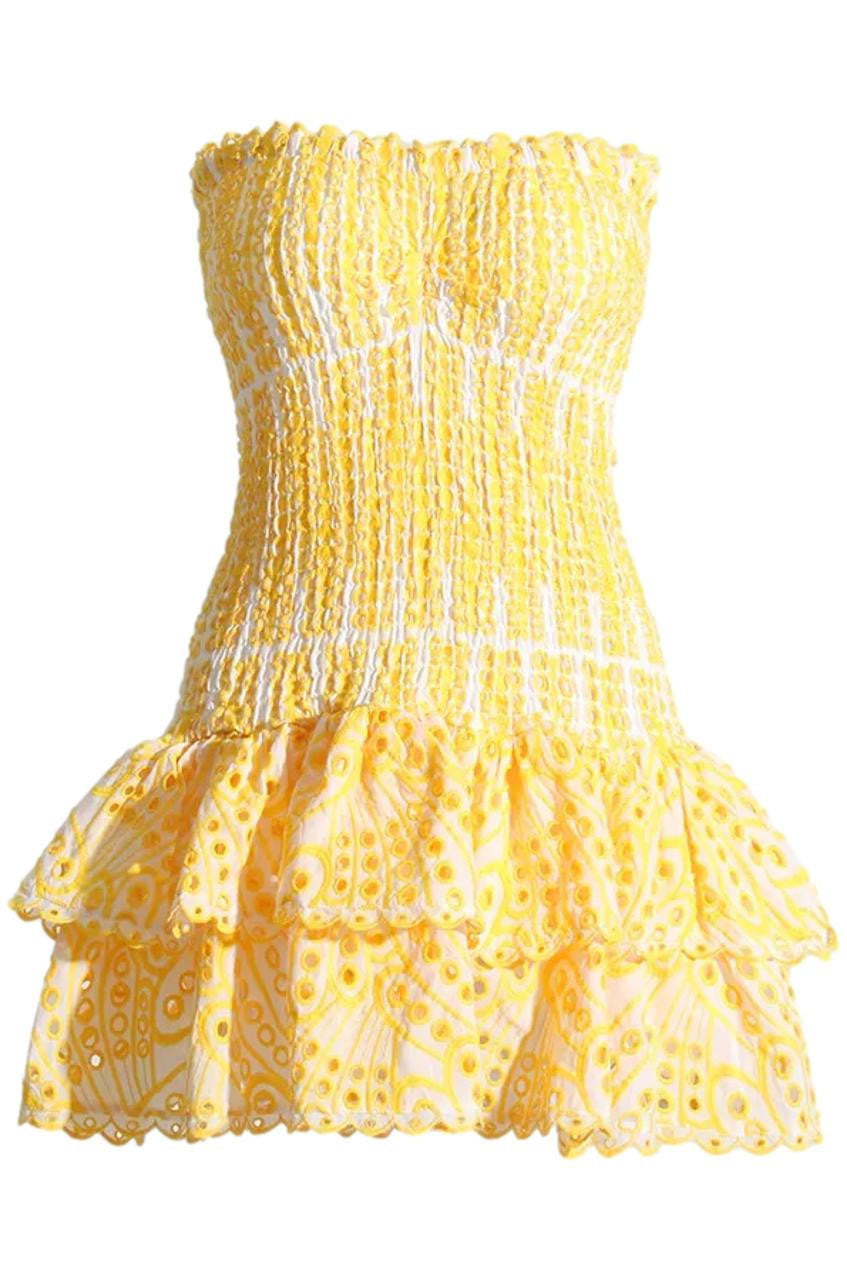Broderie Anglaise Strapless Mini Dress – shopUNIQUES.com