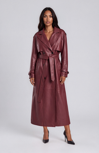 Zita Leather Trench Coat