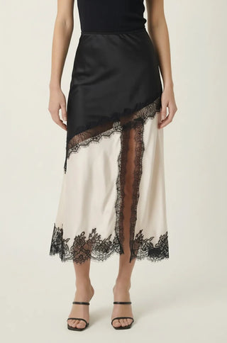 Camila Lace Trim Asymmetrical Maxi Skirt