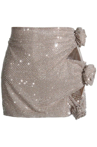 Crystal Embellished Cutout Top Miniskirt Set