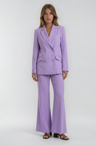 Dee Blazer Pants Set in Purple