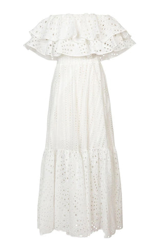 Delilah Broderie Anglaise Maxi Dress white