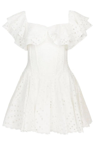 Delilah Broderie Anglaise Mini Dress White