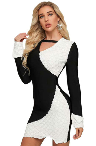 Black and white bodycon dress