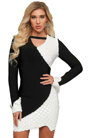 Black and white bodycon dress