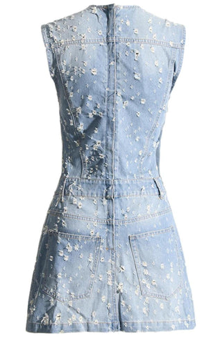 Anahit Distressed Denim Minidress