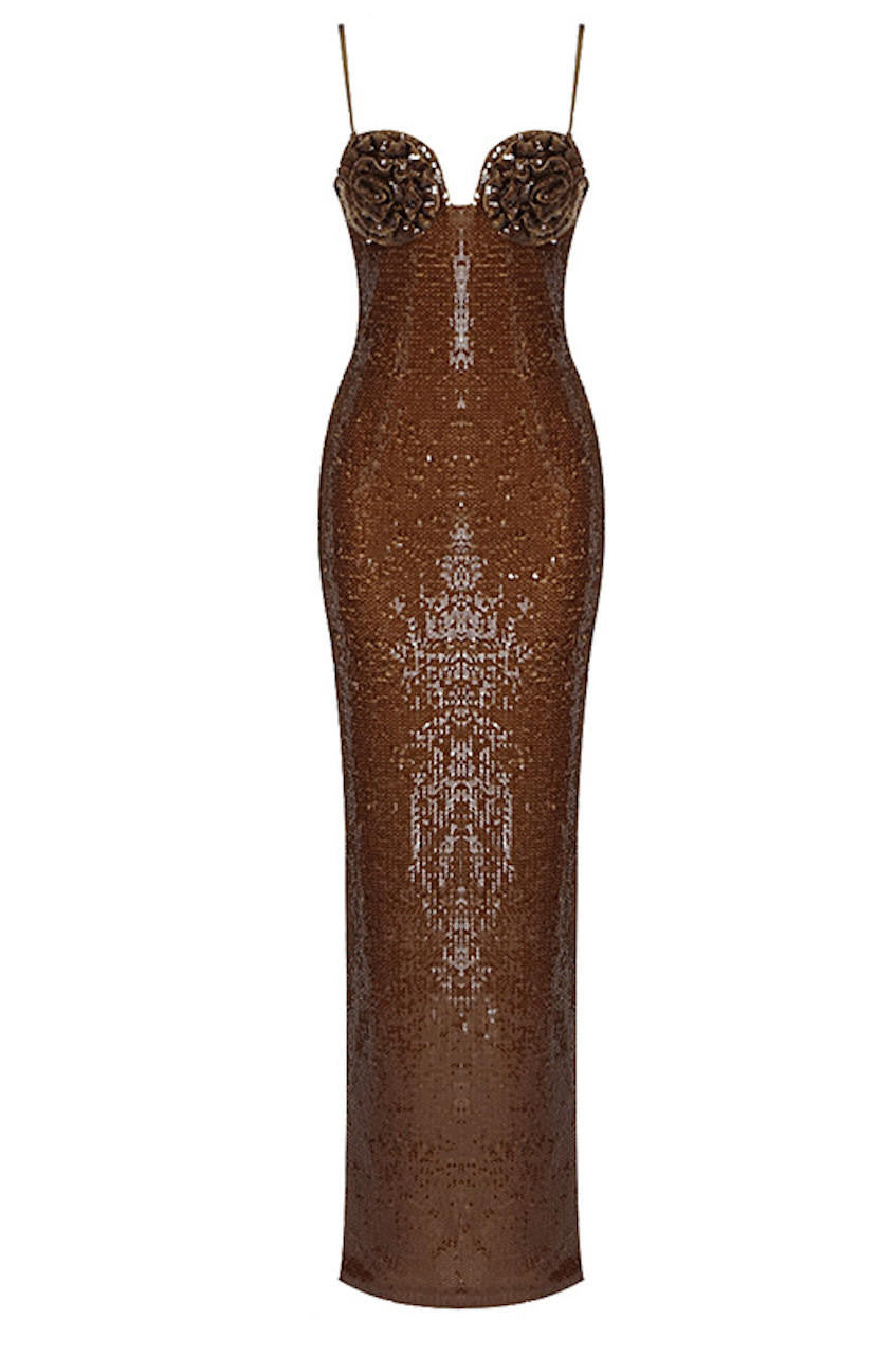 Dixie Brown Sequin Maxi Dress Red / L Dixie Brown Sequin Maxi Dress Red / L