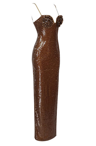 Dixie Brown Sequin Maxi Dress