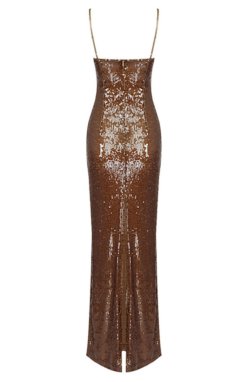 Dixie Brown Sequin Maxi Dress shopUNIQUES.com Dixie Brown Sequin Maxi Dress shopUNIQUES.com