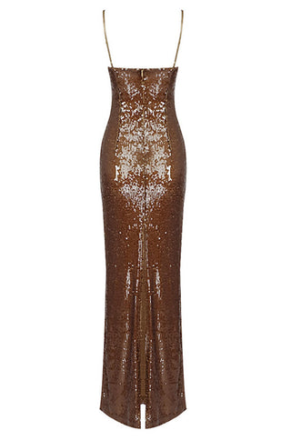 Dixie Brown Sequin Maxi Dress