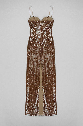 Dixie Brown Sequin Maxi Dress