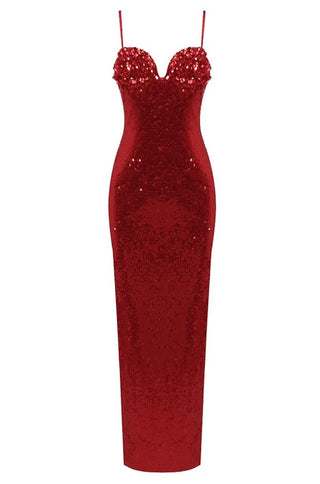 Dixie Red Sequin Maxi Dress