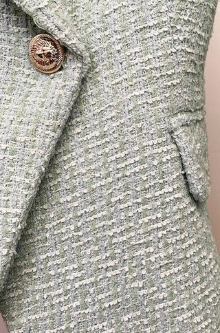 Classic Double Breasted Tweed Blazer