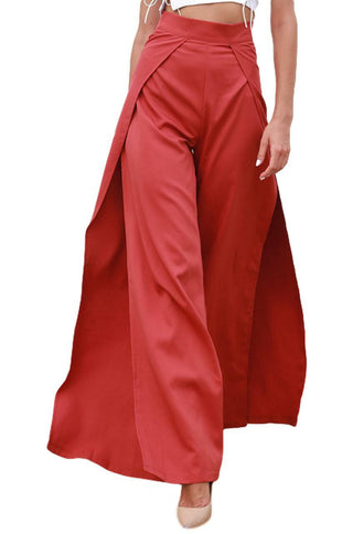 Brick high waist high slit wide leg pants