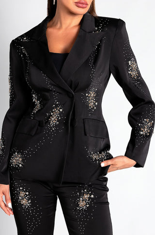 Elize Rhinestone Embellished Blazer Pants Set