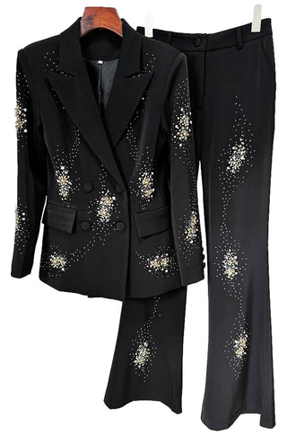 Elize Rhinestone Embellished Blazer Pants Set