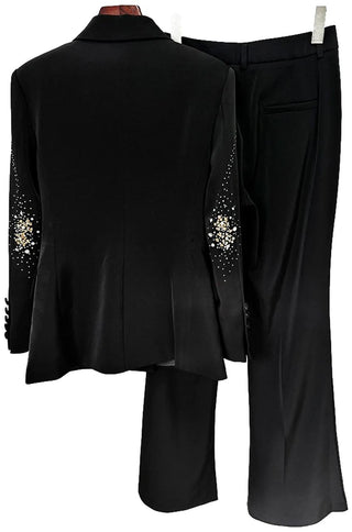 Elize Rhinestone Embellished Blazer Pants Set