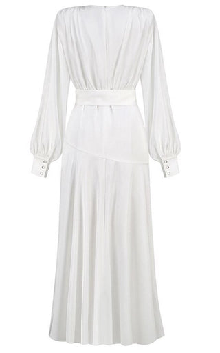 Fiona White Satin Maxi Dress