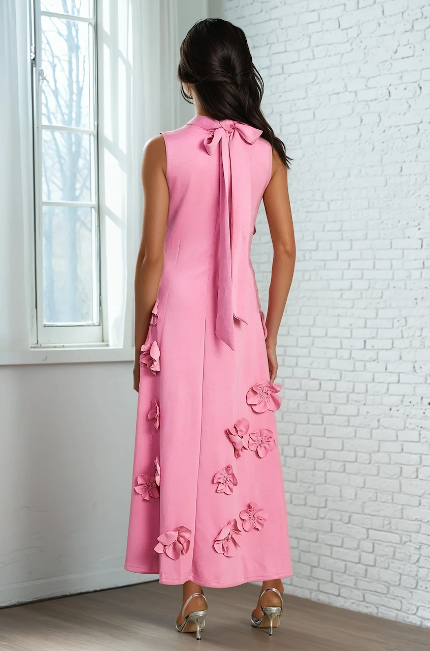 floral applique maxi dress Giana Floral Applique Maxi Dress Black / L