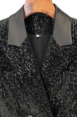 Holly Black Sequin Satin Blazer