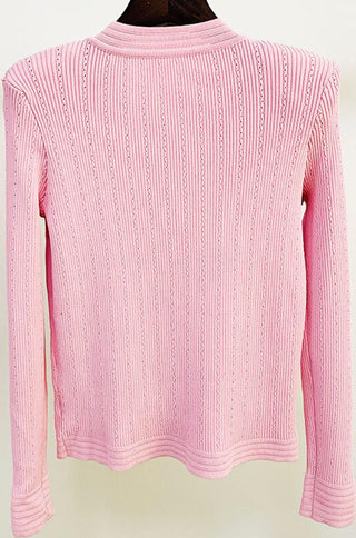 Knitted Cardigan Mini Skirt Set - Pink